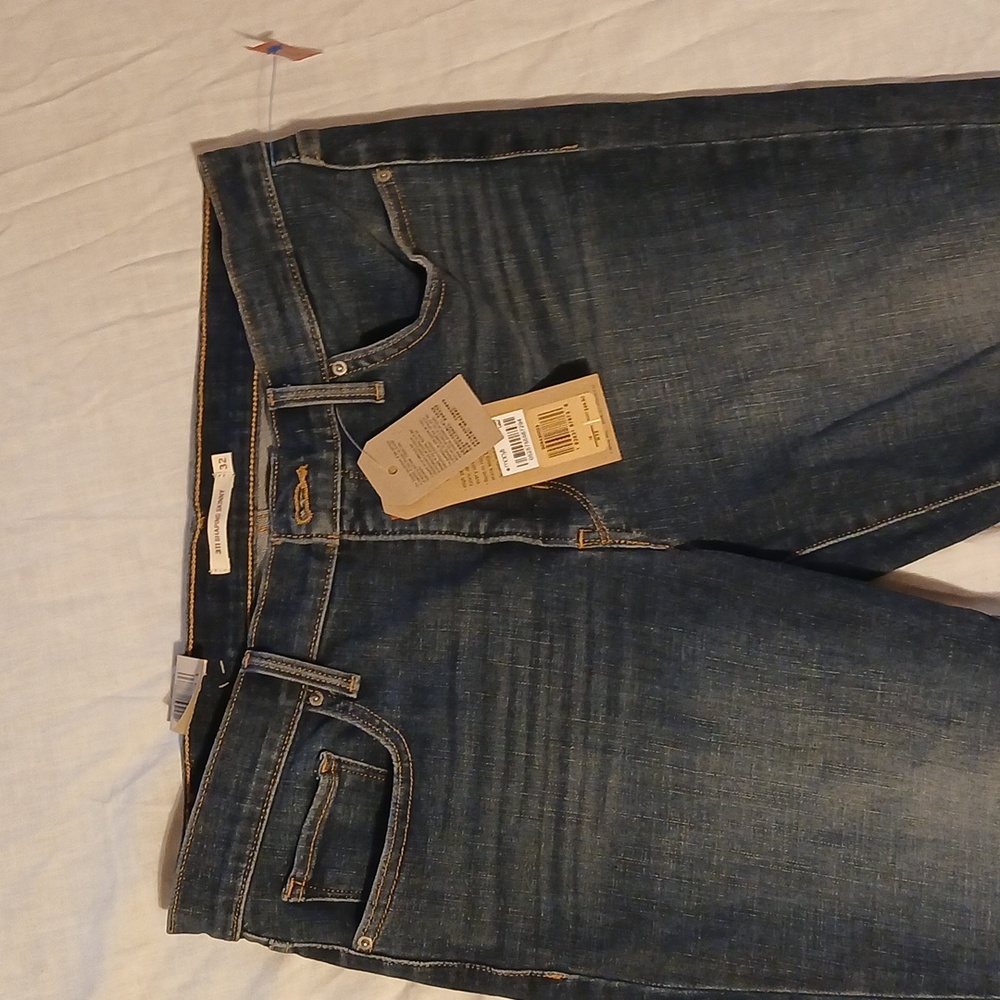 Levi's 311 Shaping Skinny Dark Blue Distressed Ankle Jeans size 32 Waist - Picture 2 of 7
